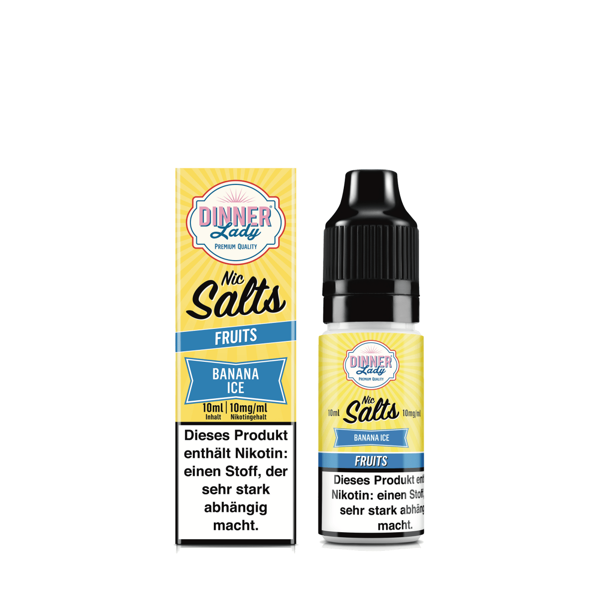 Dinner Lady Nic Salts - Banana Ice (Banane Vanille Menthol) 1% Nikotinsalz Liquid - 5059362274906 - VAPE DEALER