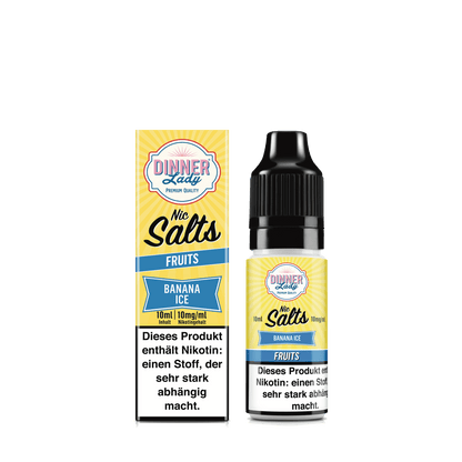 Dinner Lady Nic Salts - Banana Ice (Banane Vanille Menthol) 1% Nikotinsalz Liquid - 5059362274906 - VAPE DEALER