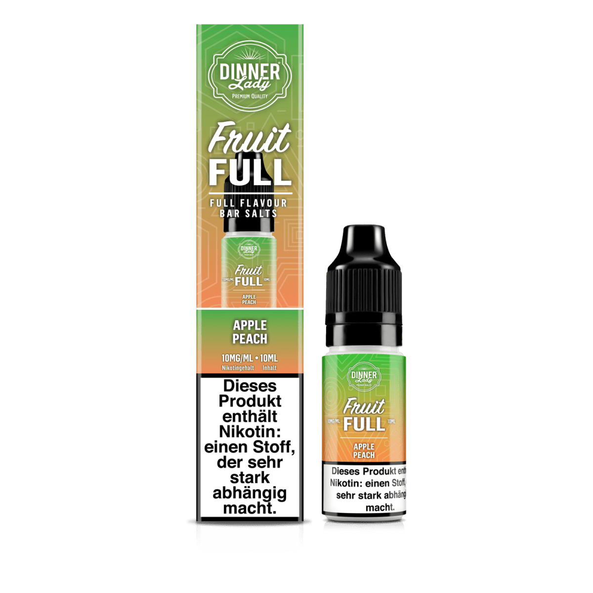 Dinner Lady Bar Salts Fruit Full - Apple Peach (Apfel Pfirsich) 1% Nikotinsalz Liquid - VAPE DEALER