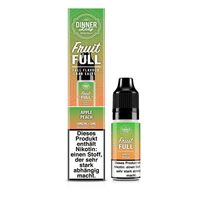 Dinner Lady Bar Salts Fruit Full - Apple Peach (Apfel Pfirsich) 1% Nikotinsalz Liquid - VAPE DEALER