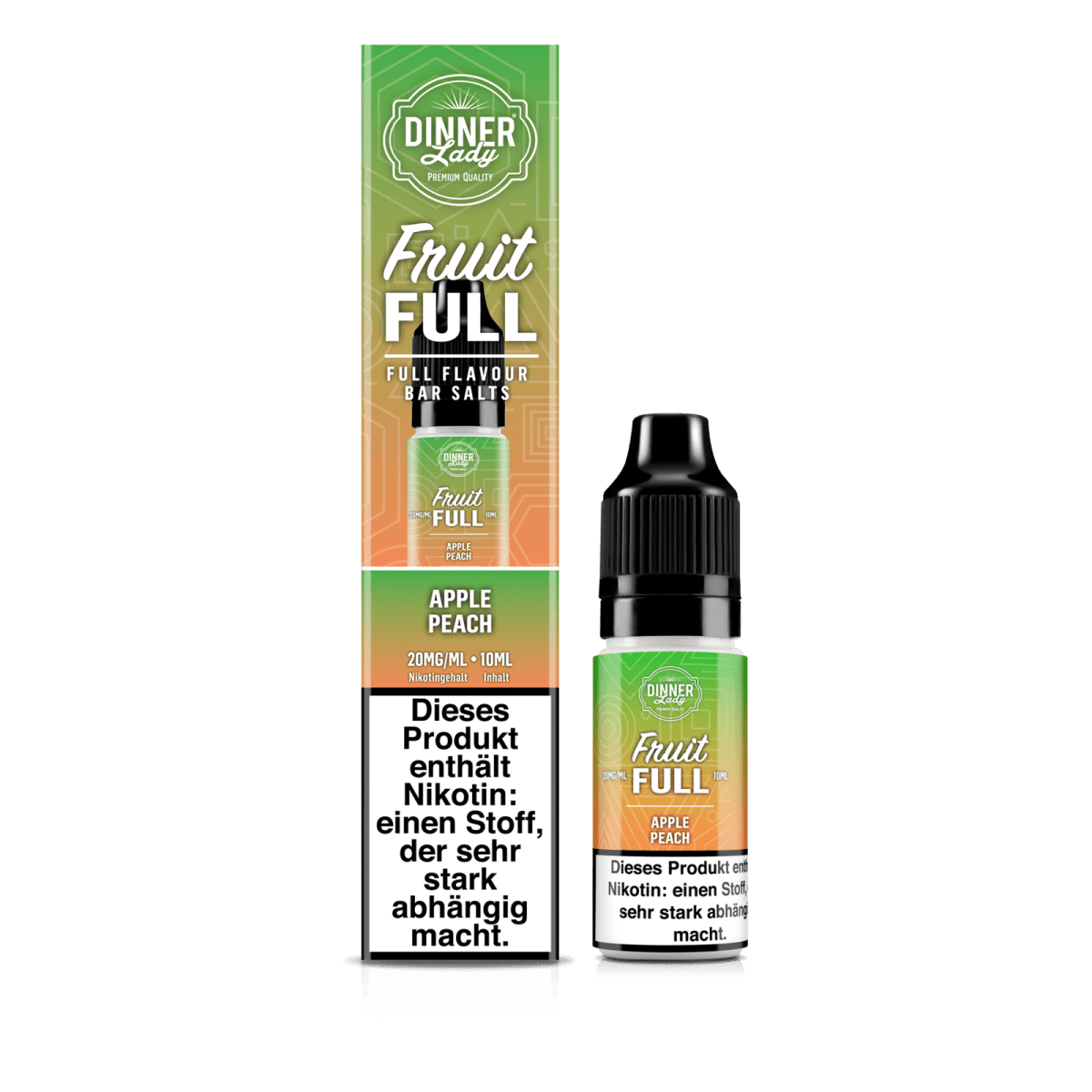 Dinner Lady Bar Salts Fruit Full - Apple Peach (Apfel Pfirsich) 2% Nikotinsalz Liquid - VAPE DEALER