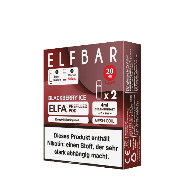 Elf Bar Elfa Pod (2er Set) - Blackberry Ice (Brombeere Menthol) Einweg Pod - System - 4262445579701 - VAPE DEALER