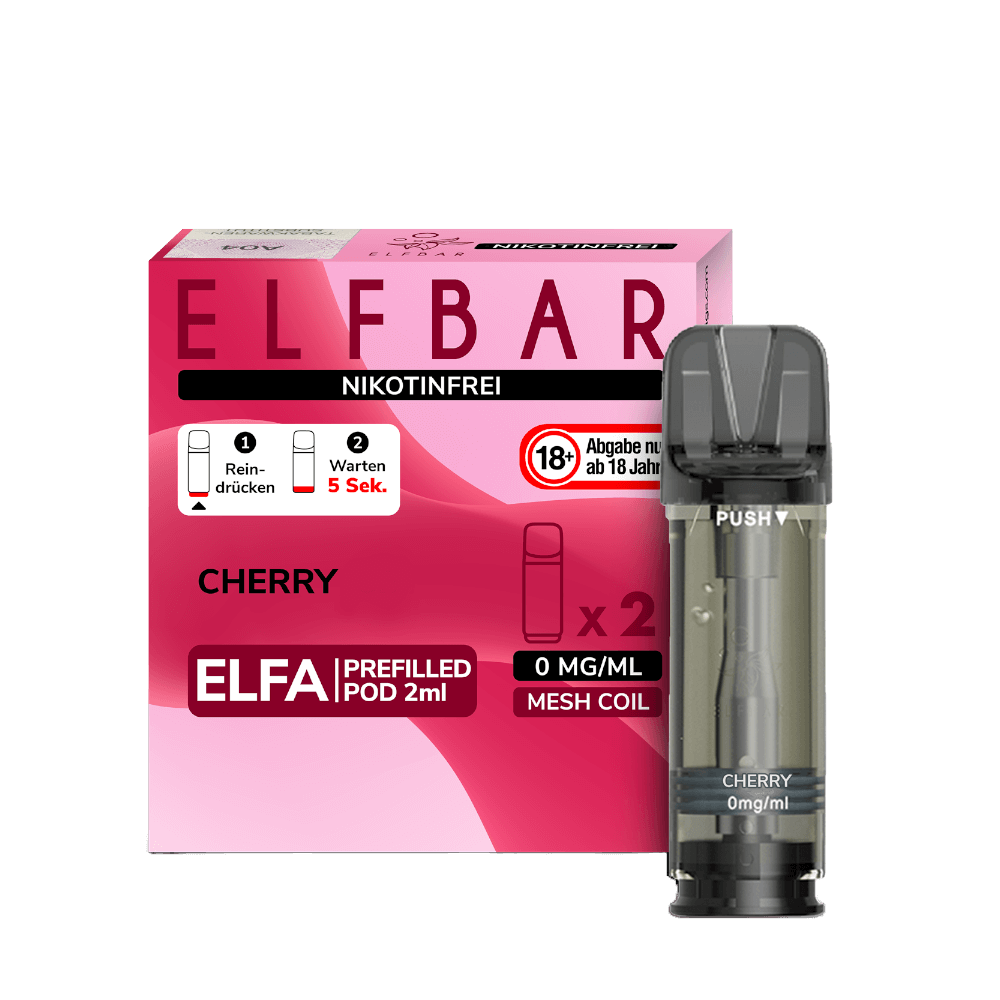 Elf Bar Elfa Pod ohne Nikotin (2er Set) - Cherry (Kirsche) Einweg Pod - System - 4262445576809 - VAPE DEALER