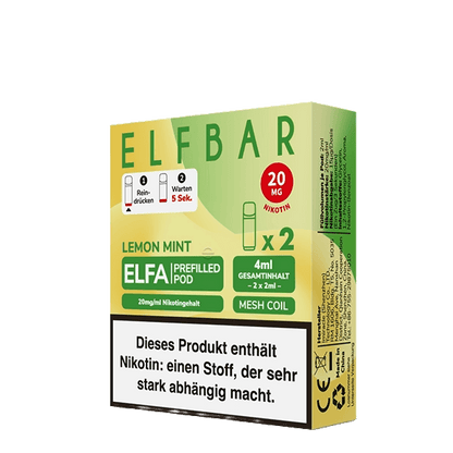 Elf Bar Elfa Pod (2er Set) - Lemon Mint (Zitrone Minze) Einweg Pod - System - 4262445577080 - VAPE DEALER