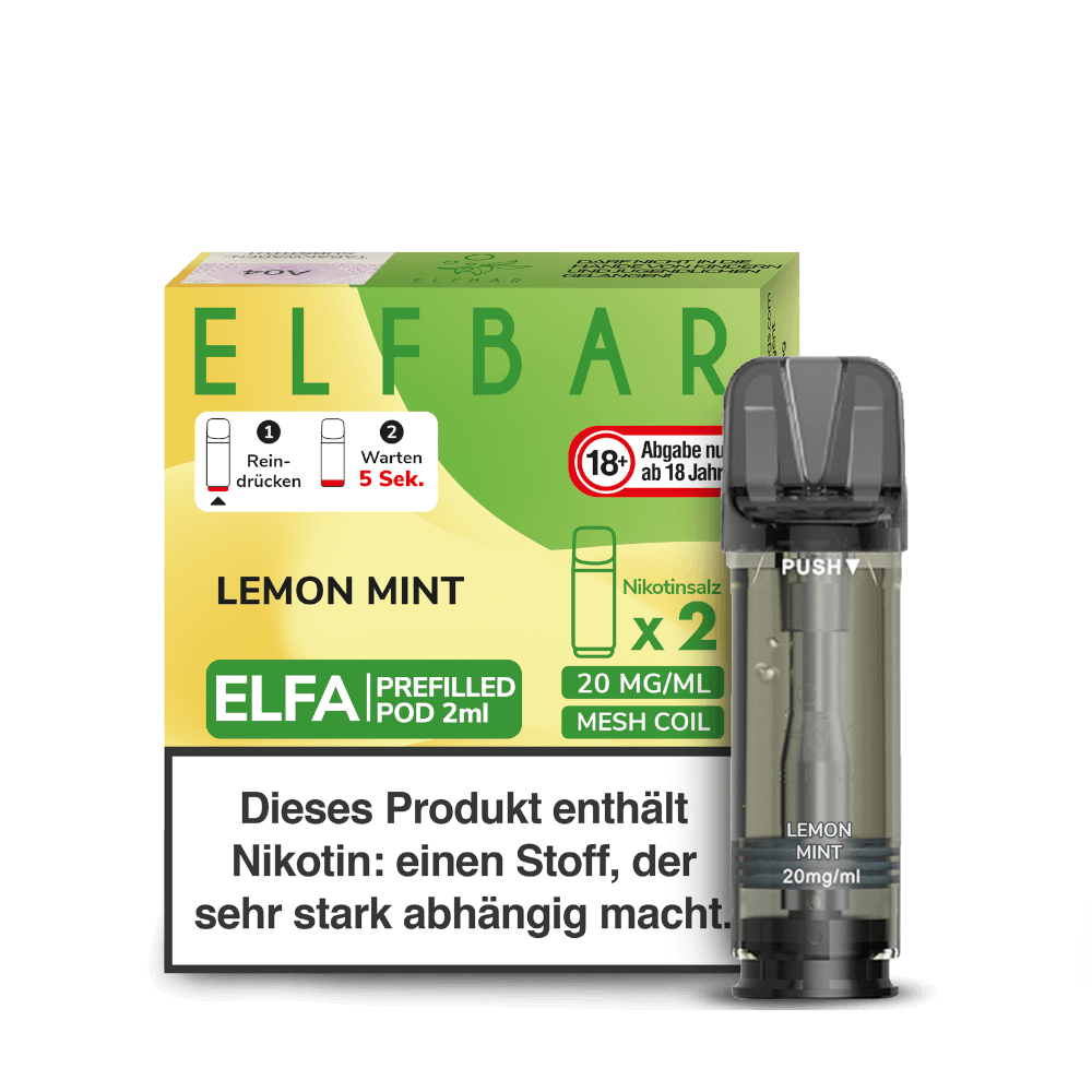 Elf Bar Elfa Pod (2er Set) - Lemon Mint (Zitrone Minze) Einweg Pod - System - 4262445577080 - VAPE DEALER