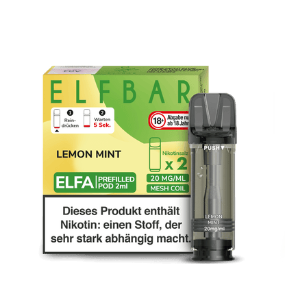 Elf Bar Elfa Pod (2er Set) - Lemon Mint (Zitrone Minze) Einweg Pod - System - 4262445577080 - VAPE DEALER