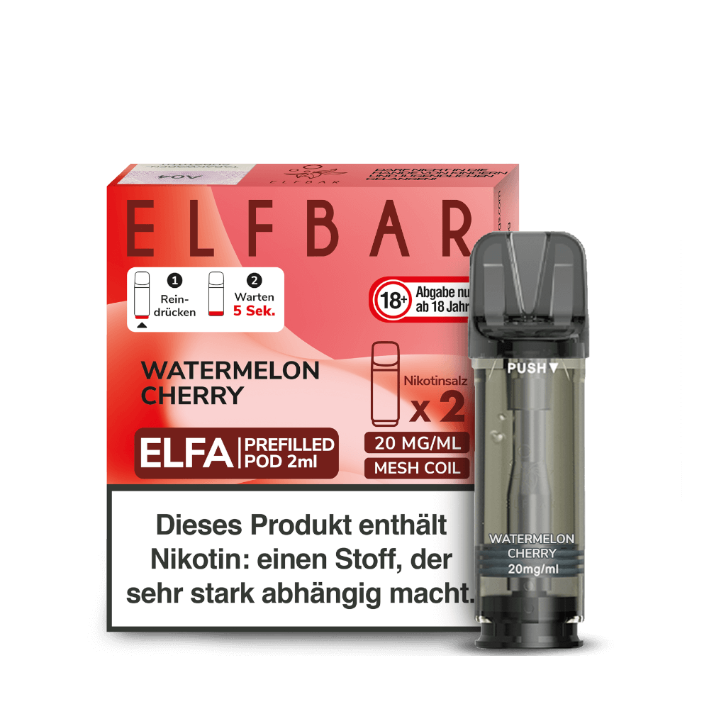 Elf Bar Elfa Pod (2er Set) - Watermelon Cherry (Wassermelone Kirsche) Einweg Pod - System - 4262445577110 - VAPE DEALER