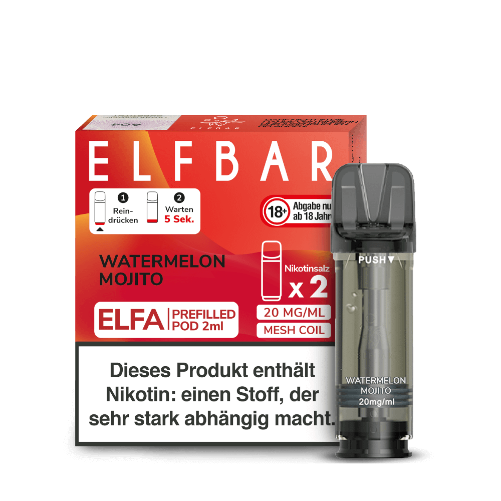 Elf Bar Elfa Pod (2er Set) - Watermelon Mojito (Wassermelone Mojito) Einweg Pod - System - 4260769639323 - VAPE DEALER