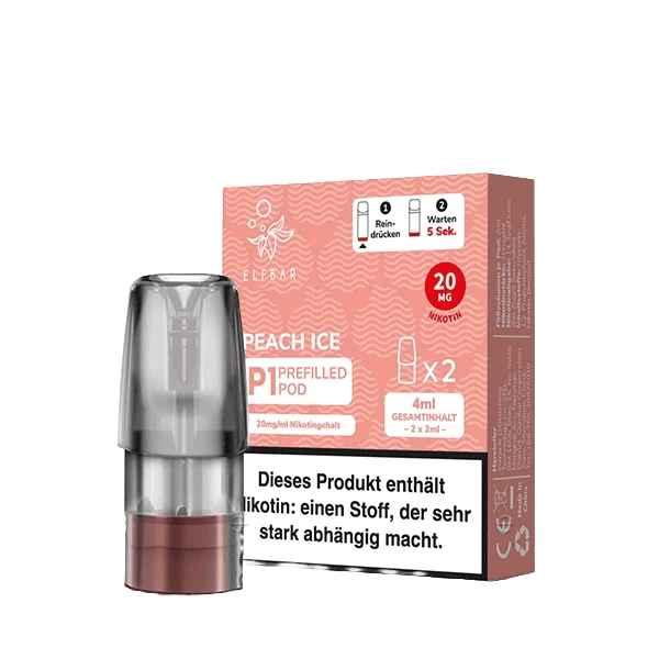 Elf Bar Mate 500 P1 Pod (2er Set) - Peach Ice (Pfirsich Menthol) Einweg Pod - System - 4262423770229 - VAPE DEALER