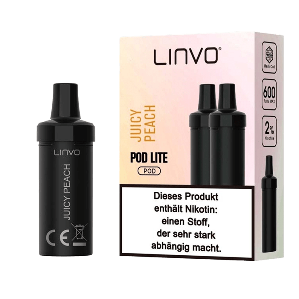 Linvo Pod Lite Pod (2er Set) - Juicy Peach (Pfirsich) Einweg Pod-System - EAN 6974732008136 - von vape-dealer.de