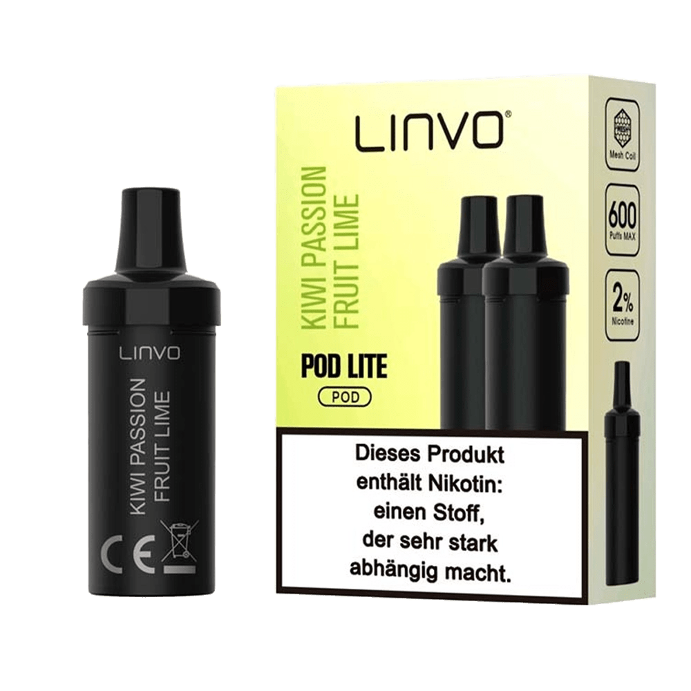 Linvo Pod Lite Pod (2er Set) - Kiwi Passion Fruit Lime (Kiwi Passionsfrucht Limette) Einweg Pod-System - EAN 6974732008075 - von vape-dealer.de
