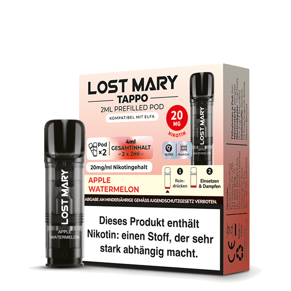 Lost Mary Tappo Pod (2er Set) - Apple Watermelon (Apfel Wassermelone) Einweg Pod - System - 4262445579053 - VAPE DEALER