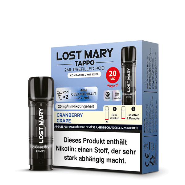 Lost Mary Tappo Pod (2er Set) - Cranberry Grape (Preiselbeere Traube) Einweg Pod - System - 4262445571415 - VAPE DEALER