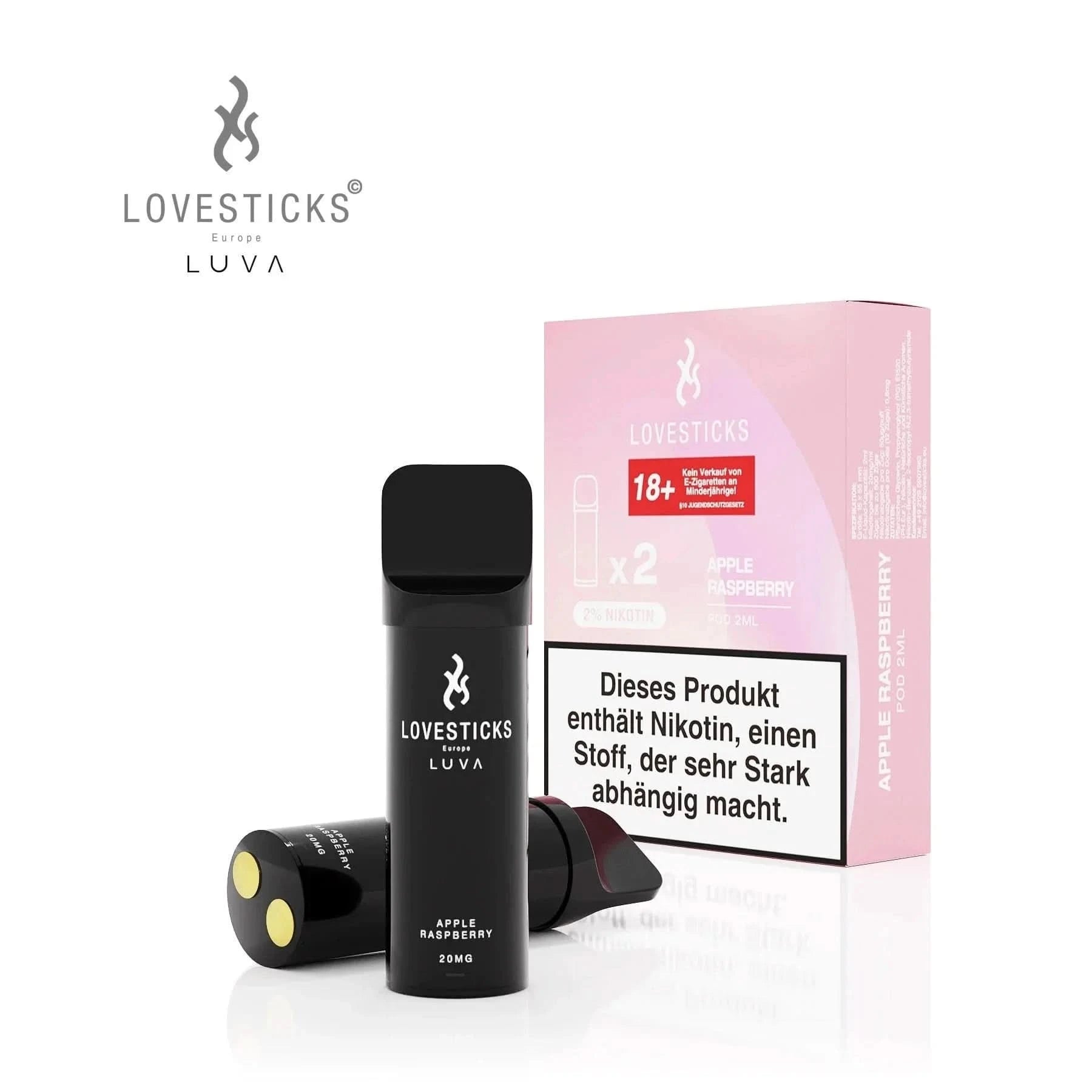 Lovesticks Luva Pod (2er Set) - Apple Raspberry (Apfel Himbeere) Einweg Pod - System - 9503281595889 - VAPE DEALER