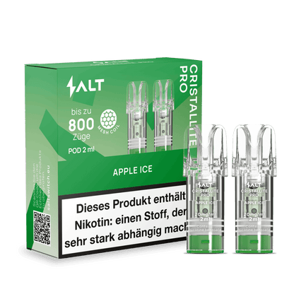 Salt Cristallite Pro Pod (2er Set) - Apple Ice (Apfel Menthol) Einweg Pod - System - 4752242032542 - VAPE DEALER