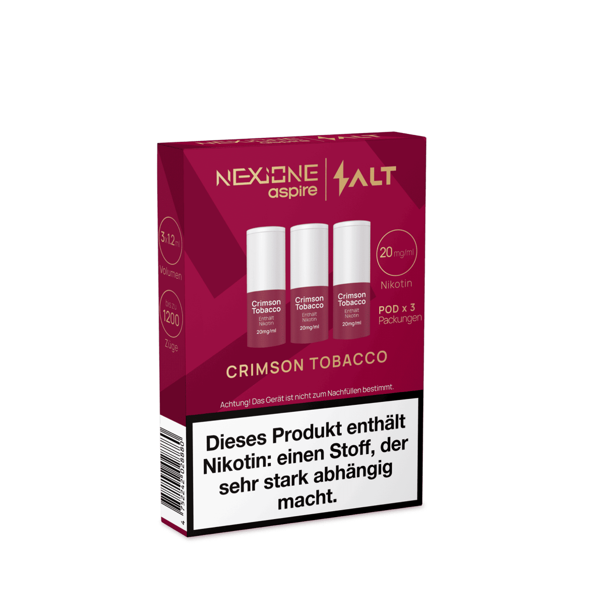 Salt Nexione Pod (3er Set) - Crimson Tobacco (Erdbeere Tabak) Einweg Pod - System - 4752242028880 - VAPE DEALER