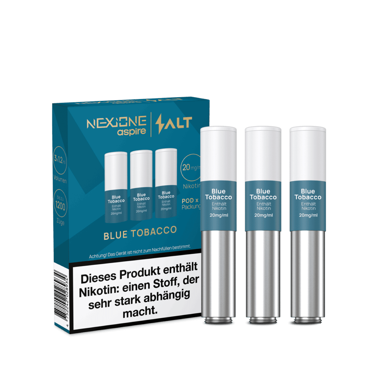 Salt Nexione Pod (3er Set) - Blue Tobacco (Sanfter - Tabak Menthol) Einweg Pod - System - 4752242028934 - VAPE DEALER