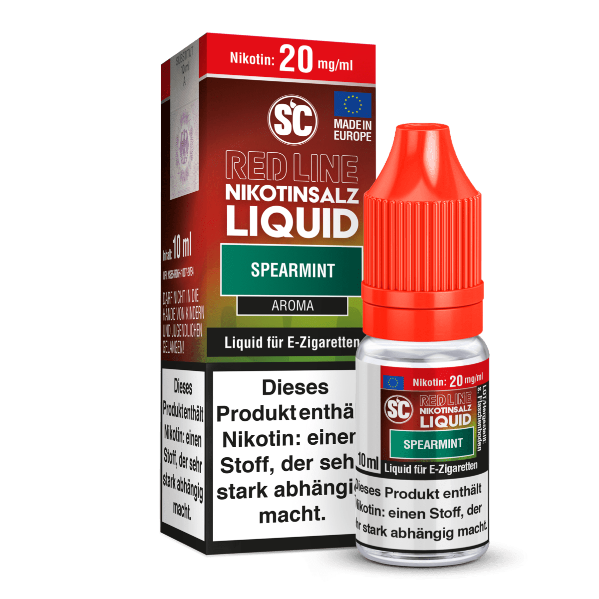 SC Liquids Red Line - Spearmint (Pfefferminz) 2% Nikotinsalz Liquid - 4255606728674 - VAPE DEALER