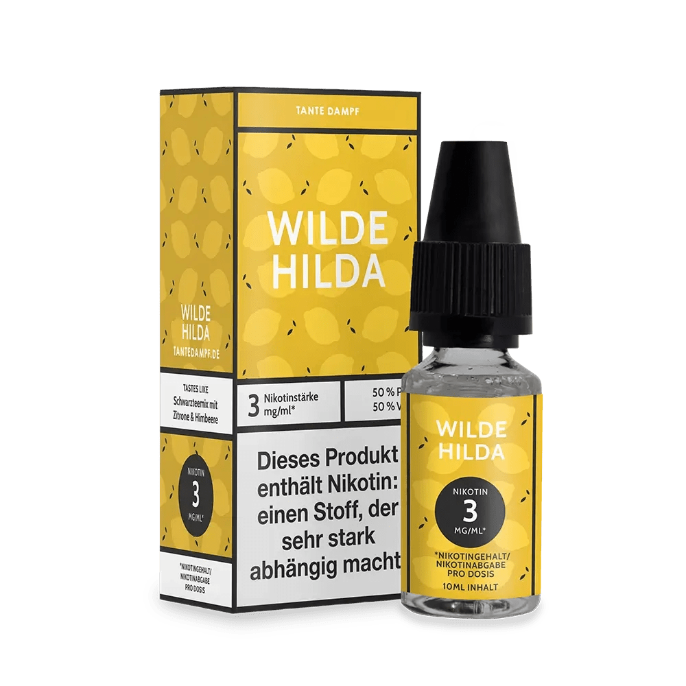 Tante Dampf Wilde Hilda (Schwarzer - Tee Zitrone Himbeere) 0.3% E - Liquid - 4064787474504 - VAPE DEALER