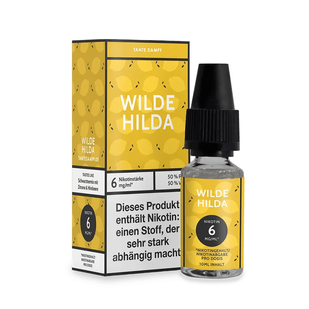 Tante Dampf Wilde Hilda (Schwarzer - Tee Zitrone Himbeere) 0.6% E - Liquid - 4064787474511 - VAPE DEALER