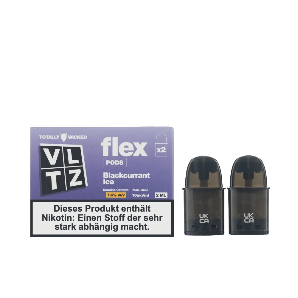 Totally Wicked VLTZ Flex Pod (2er Set) - Blackcurrant Ice (Schwarze Johannisbeere Menthol) Einweg Pod - System - 5056236015511 - VAPE DEALER