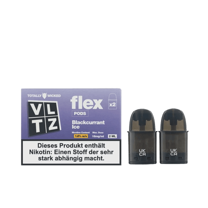 Totally Wicked VLTZ Flex Pod (2er Set) - Blackcurrant Ice (Schwarze Johannisbeere Menthol) Einweg Pod - System - 5056236015511 - VAPE DEALER