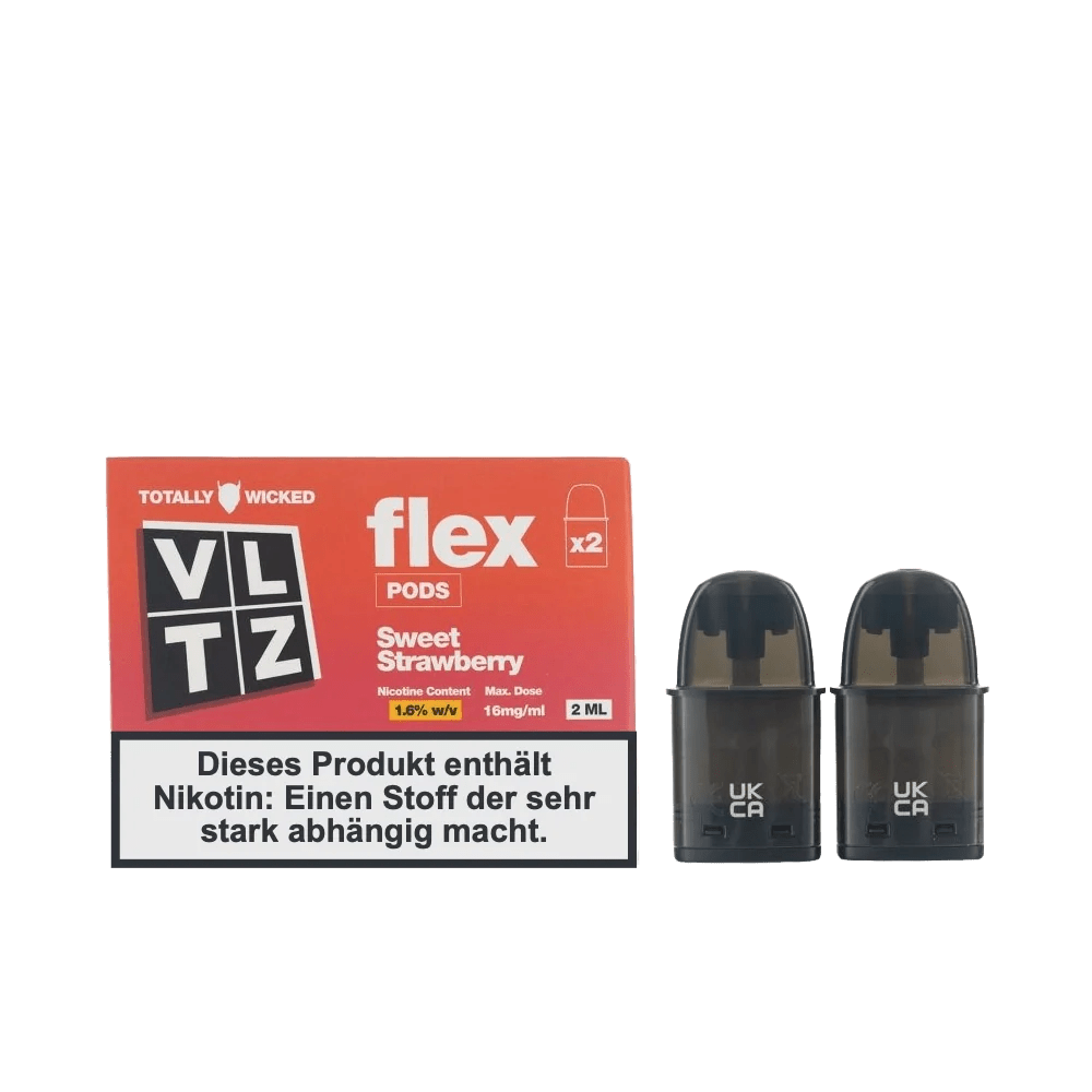 Totally Wicked VLTZ Flex Pod (2er Set) - Sweet Strawberry (Süße Erdbeere) Einweg Pod - System - 5056236012244 - VAPE DEALER