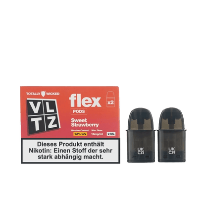 Totally Wicked VLTZ Flex Pod (2er Set) - Sweet Strawberry (Süße Erdbeere) Einweg Pod - System - 5056236012244 - VAPE DEALER