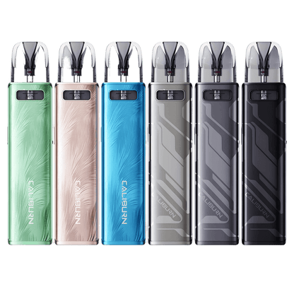 Verschiedene Uwell Caliburn G3 Pro Pod Kits in eleganten Farben für stilvolles Dampfen.