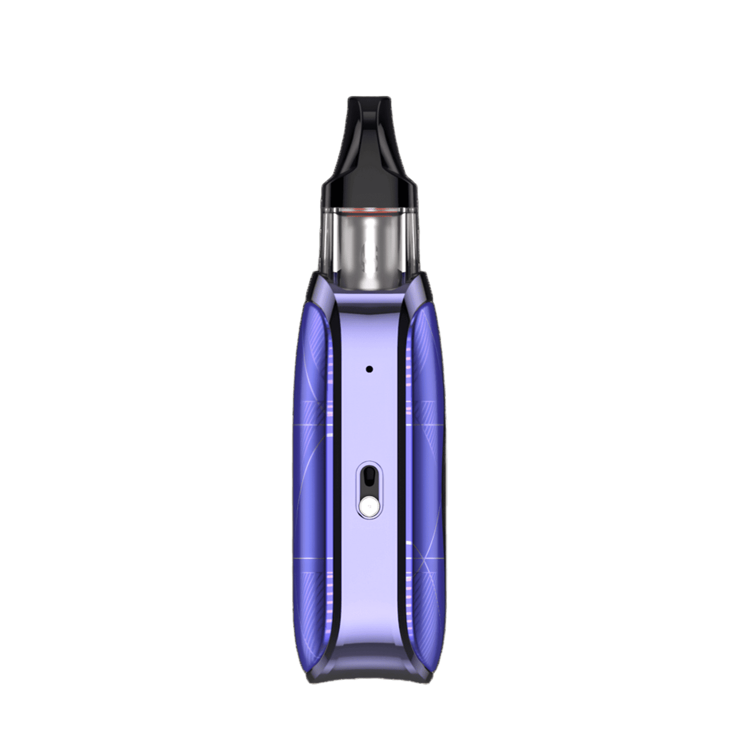 XROS 4 Nano Kit - Twilight Purple (Lila), Nahaufnahme eines eleganten Pod-Systems mit quadratischem Design und Display, ideal für stilvolles und nachhaltiges Dampfen.