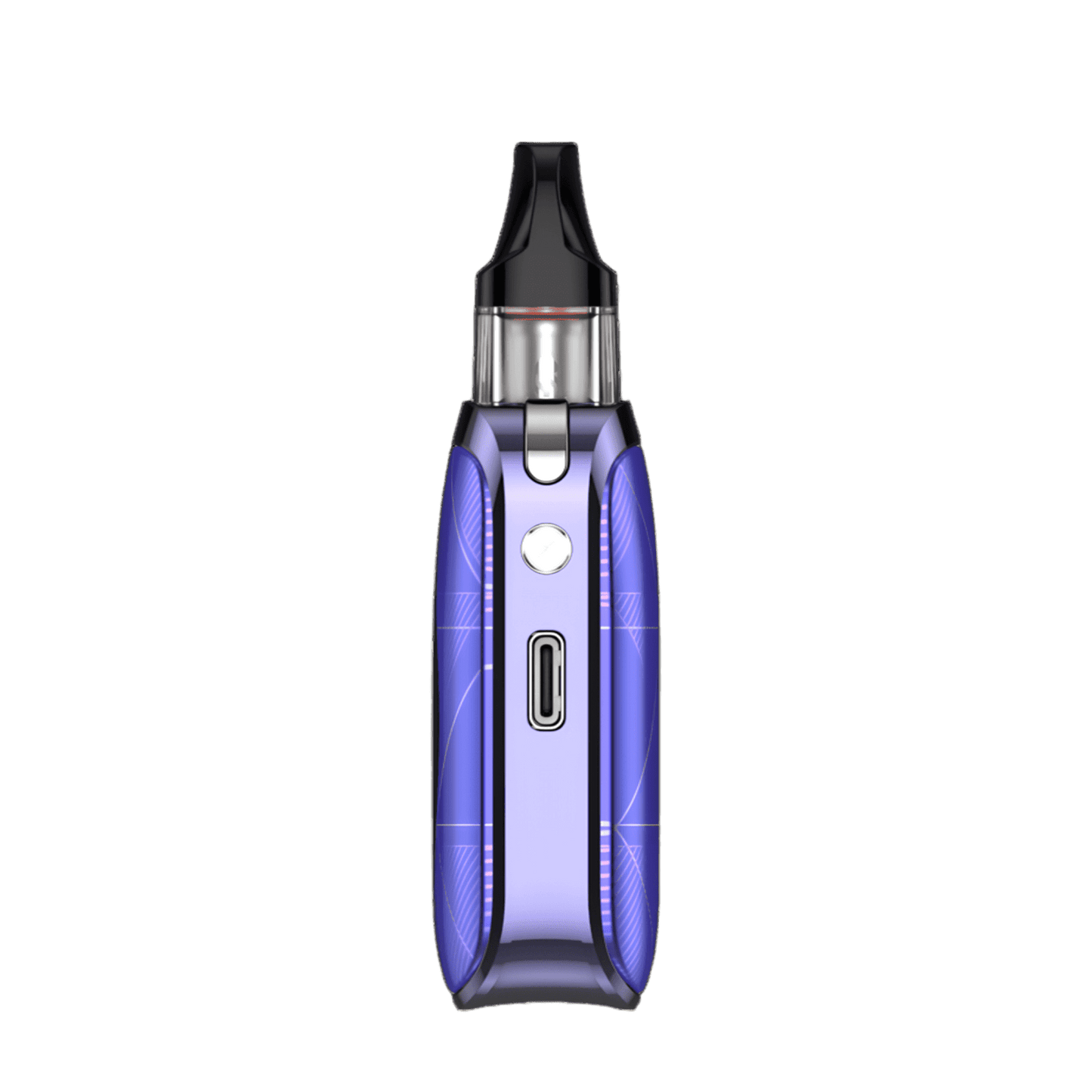 Nahaufnahme des Vaporesso XROS 4 Nano Kits in Twilight Purple, einem kompakten, quadratischen Pod-System mit modernem Design und wiederbefüllbarem Pod, ideal für stilvolles Dampfen.