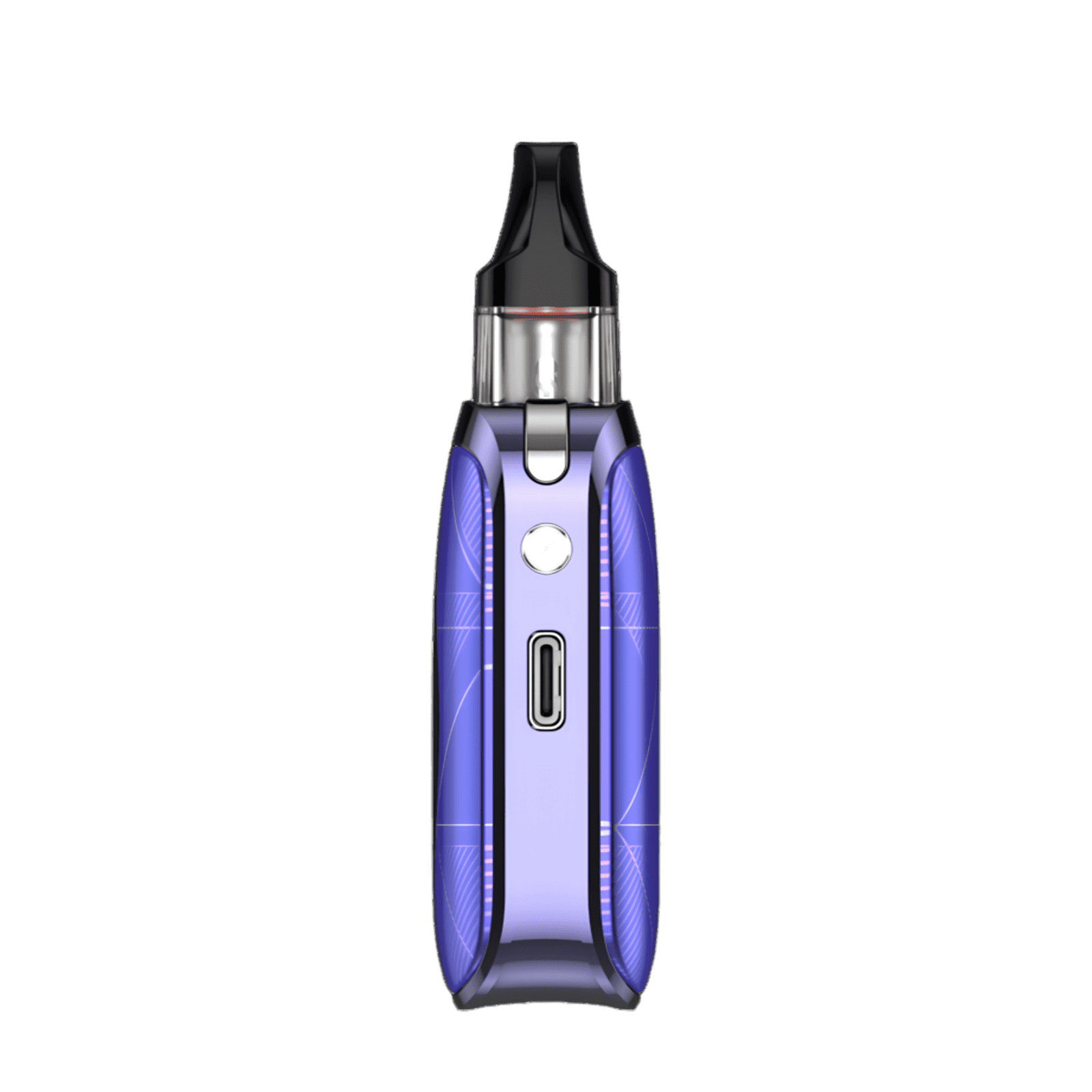 Nahaufnahme des Vaporesso XROS 4 Nano Kits in Twilight Purple, einem kompakten, quadratischen Pod-System mit modernem Design und wiederbefüllbarem Pod, ideal für stilvolles Dampfen.