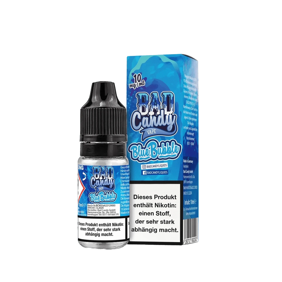 Bad Candy Liquids Bad Candy Liquid - Blue Bubble (Blaubeer - Kaugummi - Johannisbeer - Limonade) 1% Nikotinsalz Liquid - 4260712692399 - VAPE DEALER