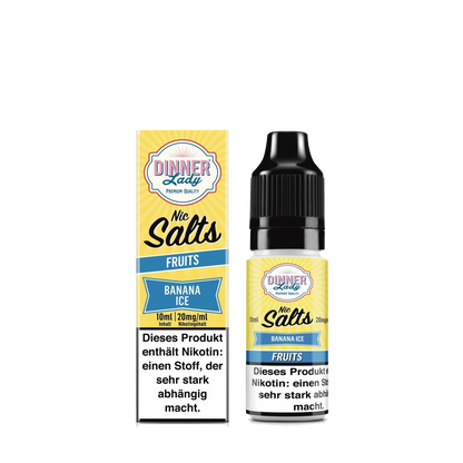 Dinner Lady Nic Salts - Banana Ice (Banane Vanille Menthol) 2% Nikotinsalz Liquid - 5059362275101 - VAPE DEALER