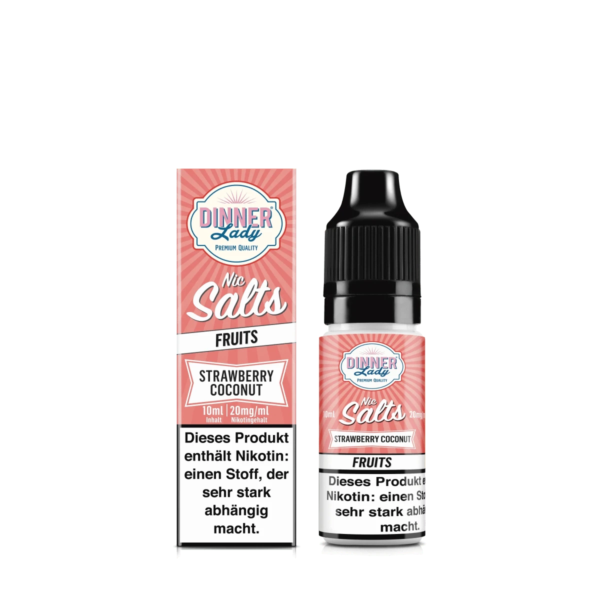 Dinner Lady Nic Salts - Strawberry Coconut (Erdbeere Kokosnuss) 2% Nikotinsalz Liquid - EAN 505936242525285 - von vape-dealer.de