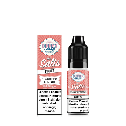 Dinner Lady Nic Salts - Strawberry Coconut (Erdbeere Kokosnuss) 2% Nikotinsalz Liquid - EAN 505936242525285 - von vape-dealer.de