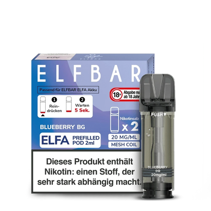 Elf Bar Elfa Pod (2er Set) - Blueberry BG (Blaubeere Kaugummi) Einweg Pod - System - 4260769638845 - VAPE DEALER