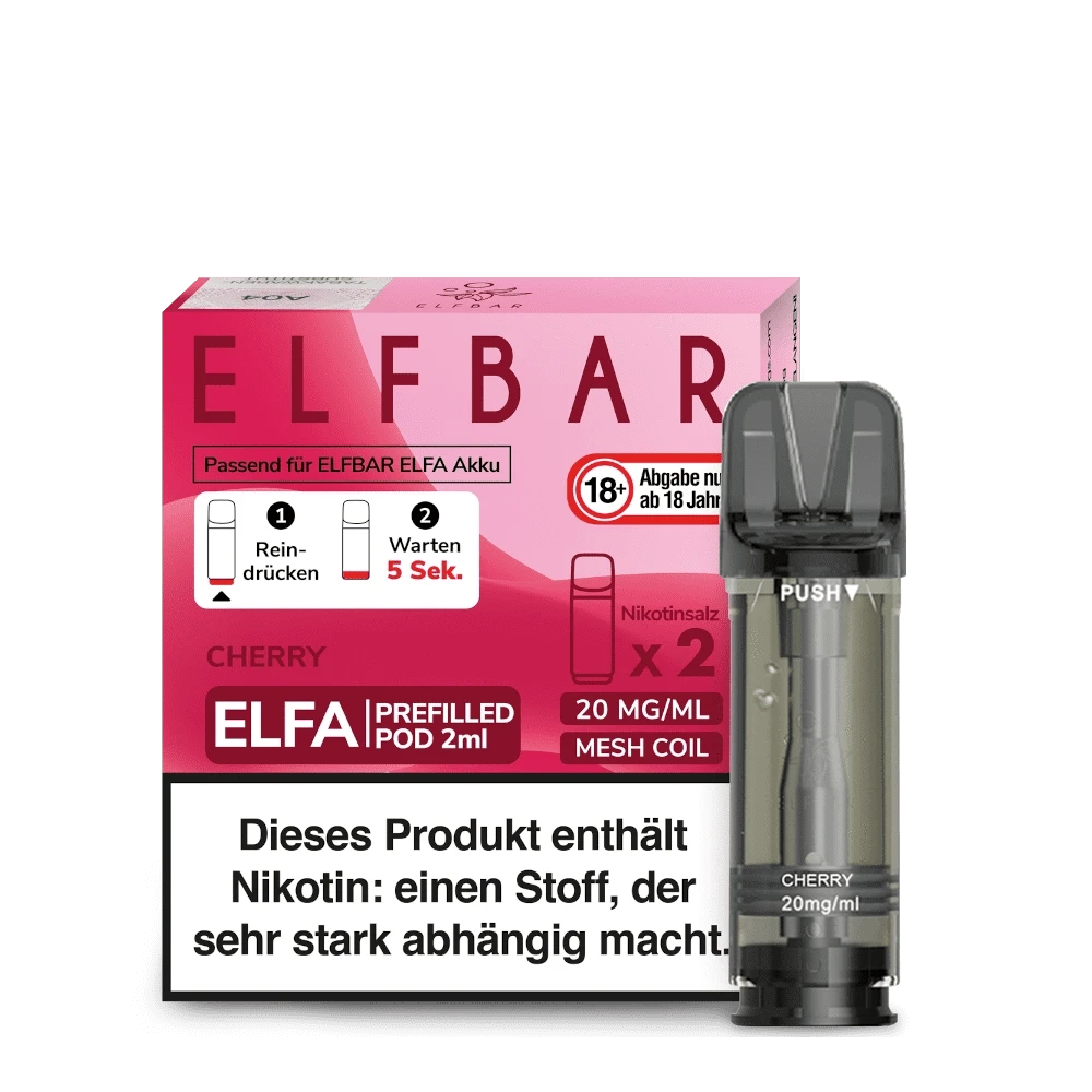 Elf Bar Elfa Pod (2er Set) - Cherry (Kirsche) Einweg Pod - System - VAPE DEALER