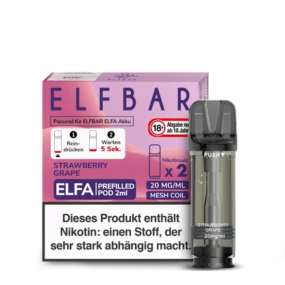 Elf Bar Elfa Pod (2er Set) - Strawberry Grape (Erdbeere Traube) Einweg Pod - System - 4260769638890 - VAPE DEALER