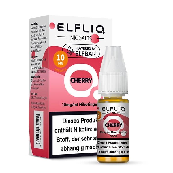 Elf Bar Elfliq - Cherry (Kirsche) 1% Nikotinsalz Liquid - EAN 4262403387430 - von vape-dealer.de