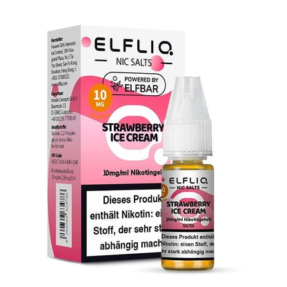 Elf Bar Elfliq - Strawberry Ice Cream (Erdbeereis) 1% Nikotinsalz Liquid - 4262403387553 - VAPE DEALER