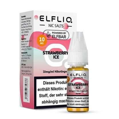 Elf Bar Elfliq - Strawberry Ice (Erdbeere Menthol) 1% Nikotinsalz Liquid - 4262403387546 - VAPE DEALER