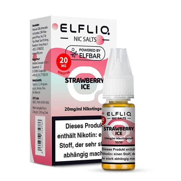 Elf Bar Elfliq - Strawberry Ice (Erdbeere Menthol) 2% Nikotinsalz Liquid - 4382657262403 - VAPE DEALER