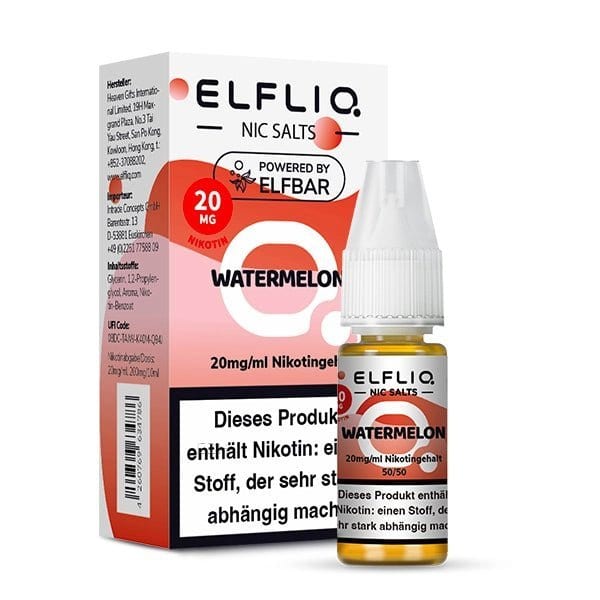 Elf Bar Elfliq - Watermelon (Wassermelone) 2% Nikotinsalz Liquid - 4262403382688 - VAPE DEALER