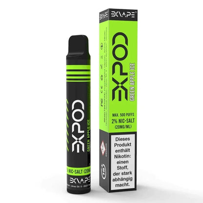 exVape eXpod - Green Apple Ice (Grüner Apfel Menthol) Einweg - Vape - 4260583882646 - VAPE DEALER