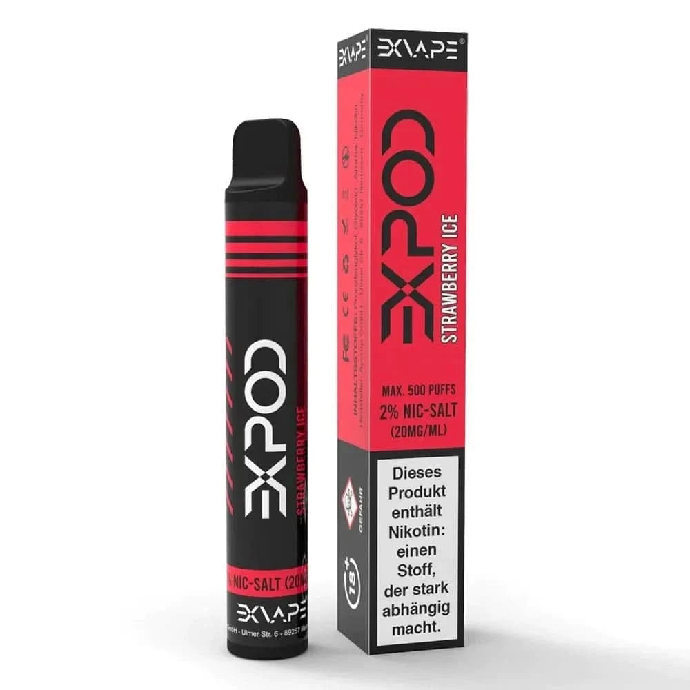 exVape eXpod - Strawberry Ice (Erdbeere Menthol) Einweg - Vape - 4260583882707 - VAPE DEALER