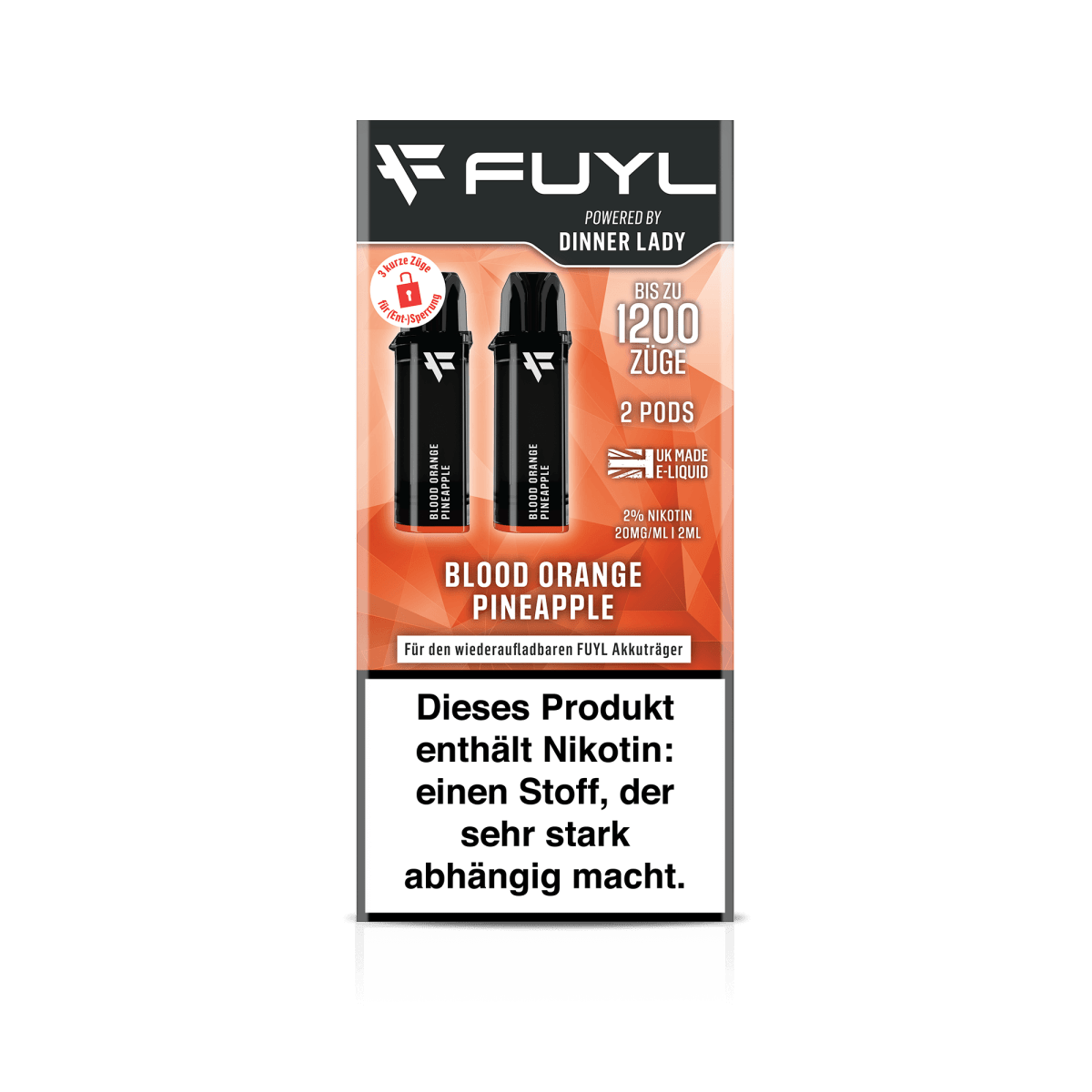 Dinner Lady Fuyl Pod (2er Set) - Blood Orange Pineapple (Blutorange Ananas) Einweg Pod-System - EAN 5059362621571 - von vape-dealer.de