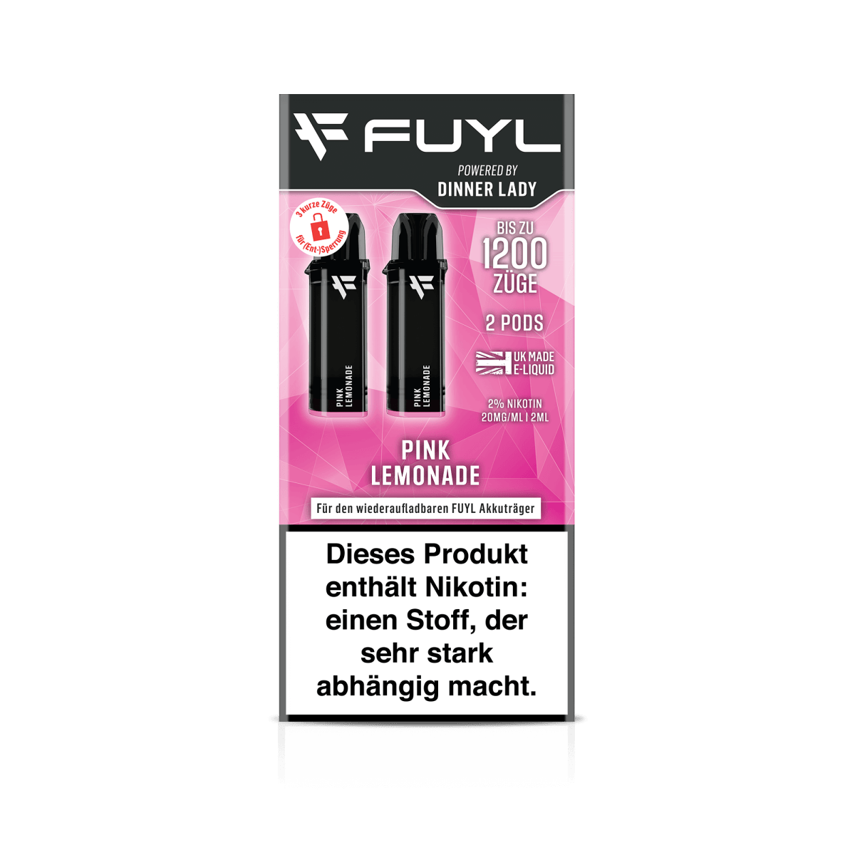 Dinner Lady Fuyl Pod (2er Set) - Pink Lemonade (Rote Beerenlimonade) Einweg Pod-System - EAN 5059362621618 - von vape-dealer.de