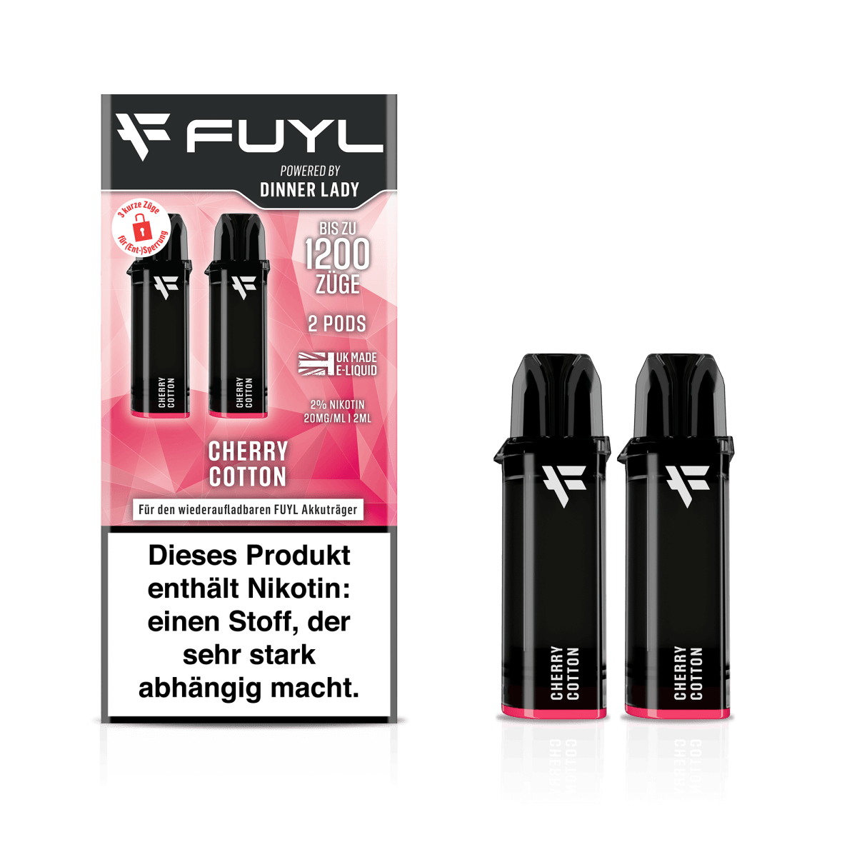 Dinner Lady Fuyl Pod (2er Set) - Cherry Cotton (Kirsche Zuckerwatte) Einweg Pod-System - EAN 5059362621588 - von vape-dealer.de