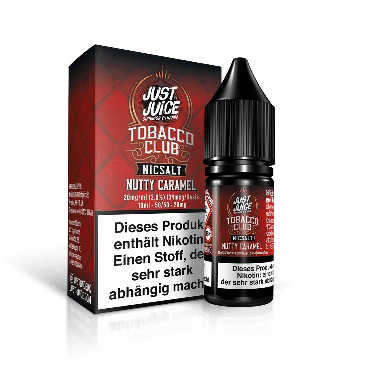 Venturo Just Juice - Tobacco Club Nutty Caramel (Tabak Nuss Karamell) 2% Nikotinsalz Liquid - 4262394728663 - VAPE DEALER